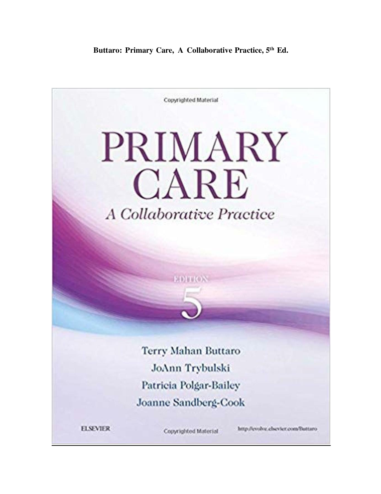 Preview image for Primary Care A Collaborative Practice 5th Edition Buttaro Test Bank